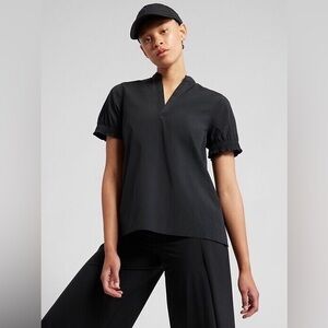 Athleta Classic Black Short Sleeve Blouse